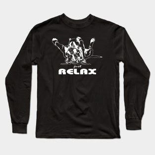 Funny Cute Boxer Dog saying just relax Long Sleeve T-Shirt